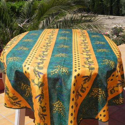 Nappe mimosa citron lavande vert 1m80 anti tache infroissable