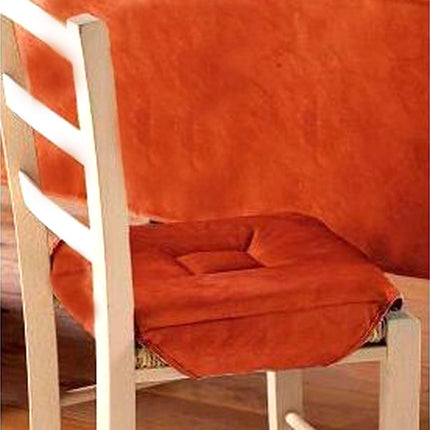 Coussin de chaise 4 rabats uni  brique béton ciré