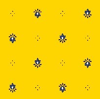 Nappe exclusif jaune bleu enduite 2m / 1m50