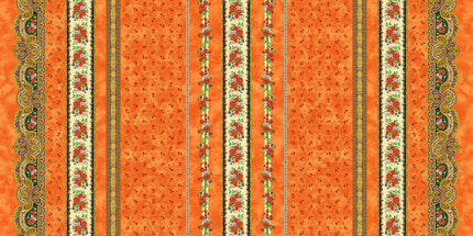Nappe  coton enduit plastifiée tradition rouille 2 m x  1m55