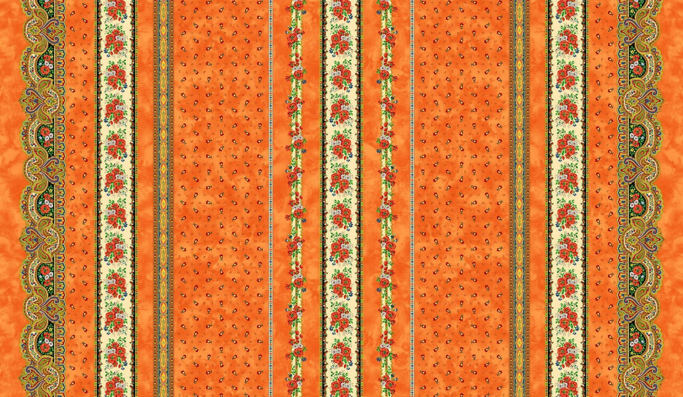 Nappe  coton enduit plastifiée tradition rouille 2 m x  1m55