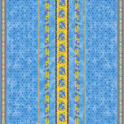 Nappe carré coton enduit plastifiée tradition bleu 1 m55  x  1m55