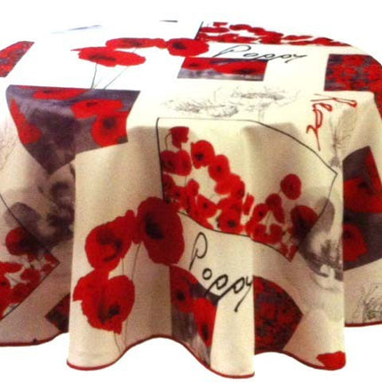 Nappe ronde anti tache sans repassage coquelicot poppy 1m80