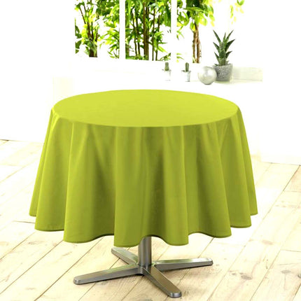 Nappe ronde unie vert anis 1m80 anti tache infroissable