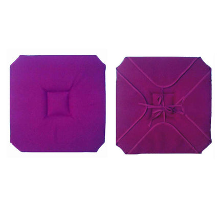 Coussin de chaise 4 rabats uni violet 40cm x 40cm