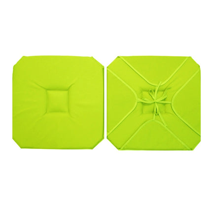 Coussin de chaise 4 rabats uni vert anis 40cm x 40cm