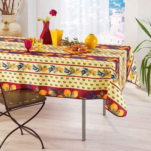 Nappe polyester 2m40 x 1m50 Citron rouge