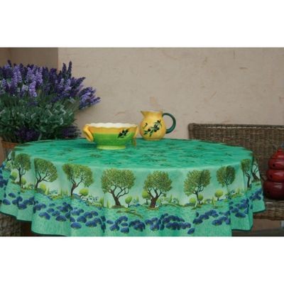 Nappe arbre olivier lavande vert 1m80 anti tache infroissable