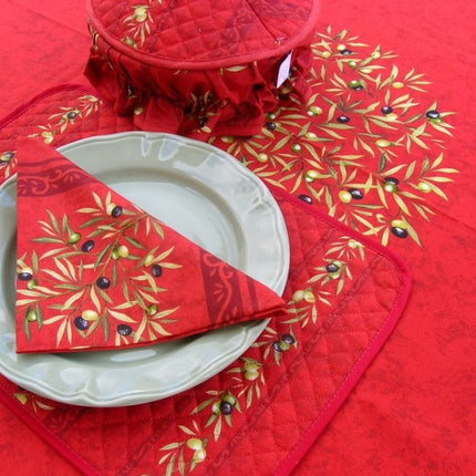 Nappe Clos des oliviers rouge  plastifiée 2m50 / 1m50