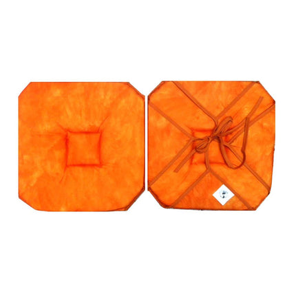 Coussin de chaise 4 rabats uni orange abricot béton ciré