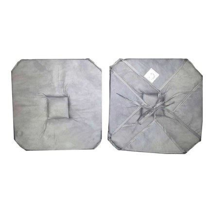 Coussin de chaise 4 rabats uni gris  béton ciré