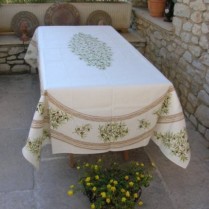 Nappe coton Clos des oliviers écru 2m50