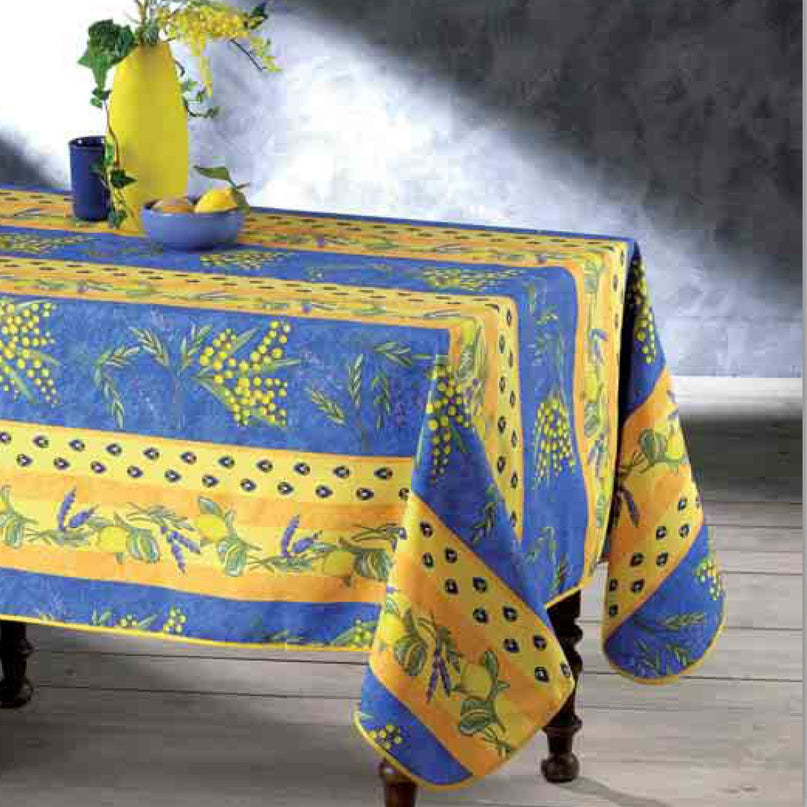 Nappe Mimosa Lavande Citron Bleu 2m/1m50