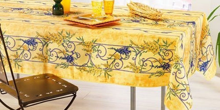 Nappe glycine et lavande jaune 2m x 1m50 anti tache et infroissable