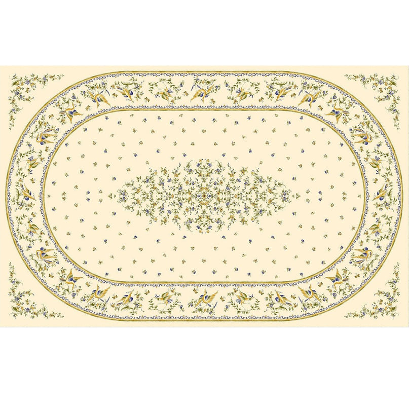 Nappe faïence de Moustiers bleu  plastifiée 2m50 / 1m50