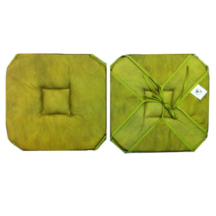 Coussin de chaise 4 rabats uni vert béton ciré