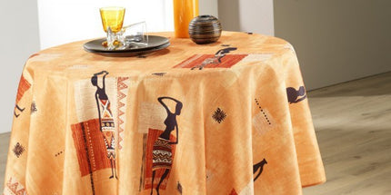 Nappe africaine orange ref  Z1 1m80 anti tache infroissable