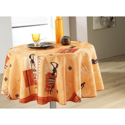 Nappe africaine orange ref  Z1 1m80 anti tache infroissable