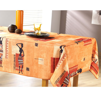 Nappe ref Z1 africaine orange  2m40 x 1m48 anti tache infroissable