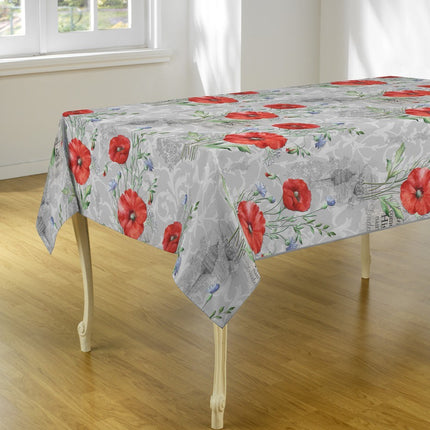 Nappe ovale ref 15642N coquelicot  2m40 x 1m48 anti tache infroissable