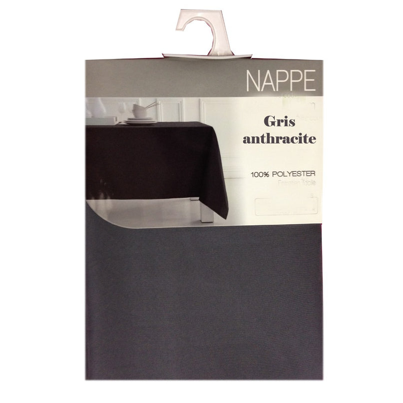 Nappe unie gris anthracite 2m x 1m50 anti tache sans repassage