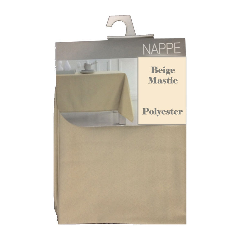 Nappe unie beige mastic 2m50 x 1m50 anti tache sans repassage