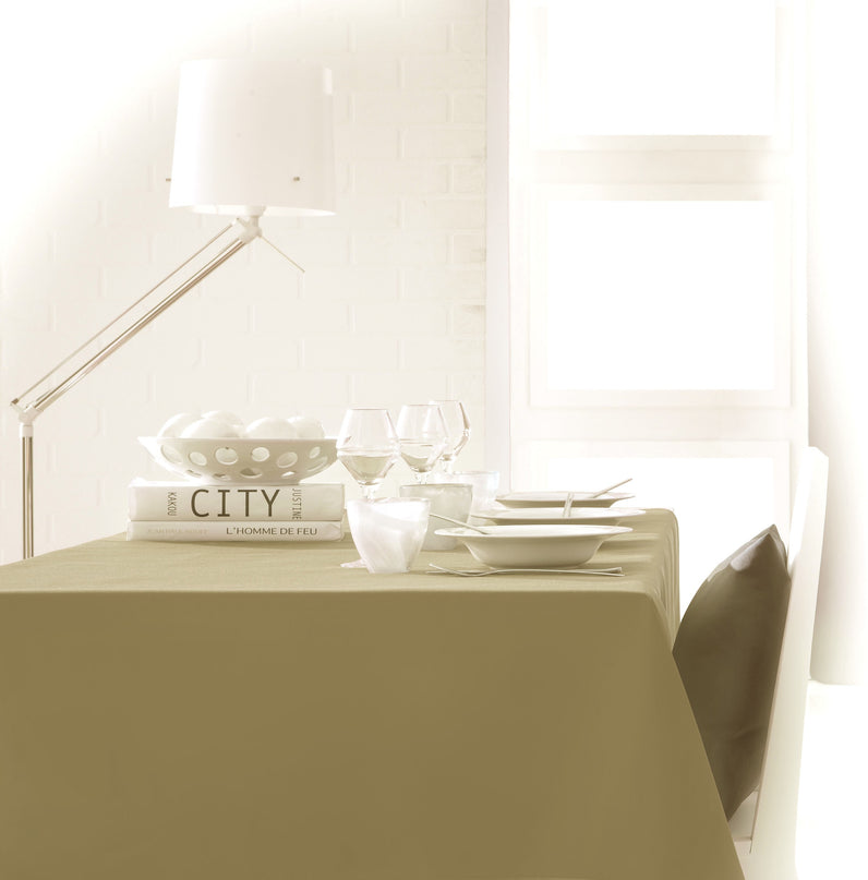 Nappe unie mastic beige 2m x 1m50 anti tache sans repassage
