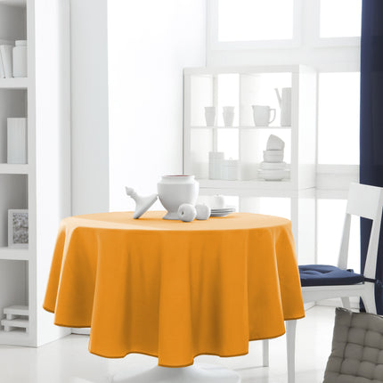 Nappe ronde unie orange vendange d'orange 1m80 anti tache infroissable