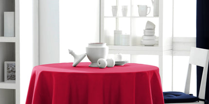 Nappe ronde unie rouge 1m80 anti tache infroissable