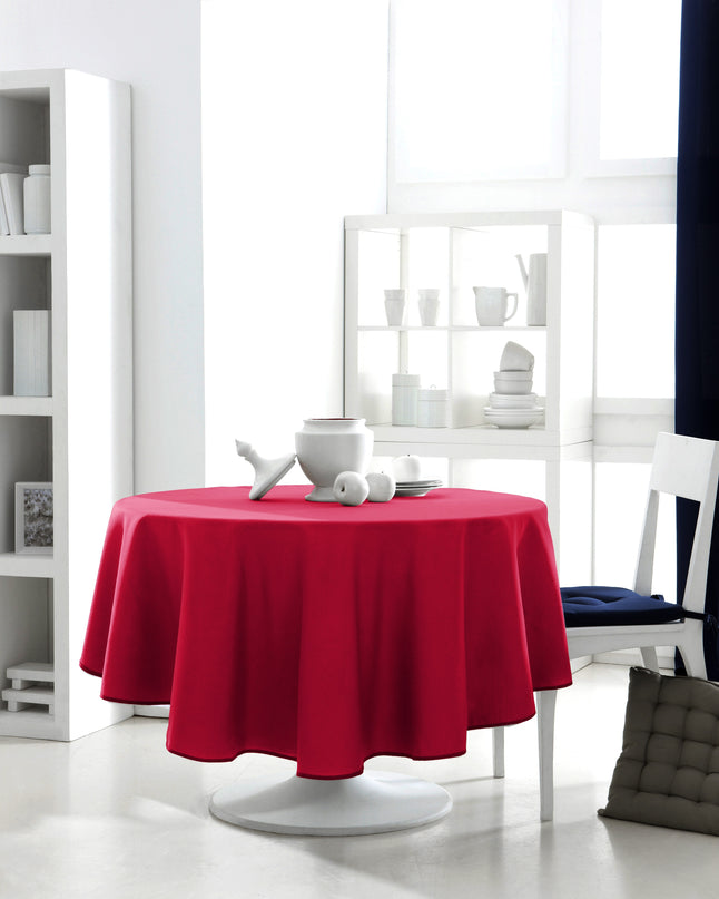 Nappe ronde unie rouge 1m80 anti tache infroissable