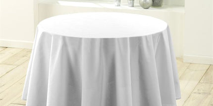 Nappe ronde unie blanche 1m80 anti tache infroissable
