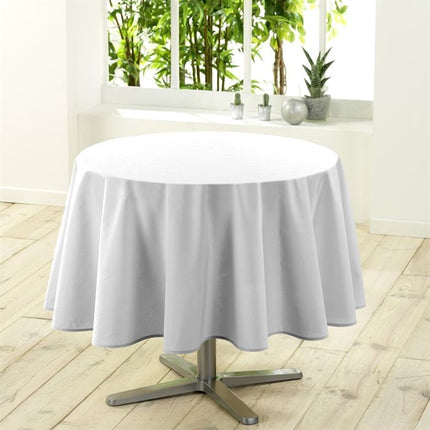 Nappe ronde unie blanche 1m80 anti tache infroissable