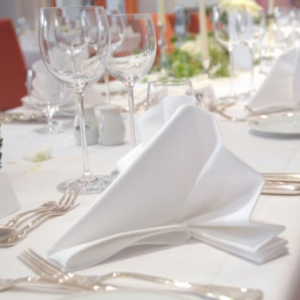 Nappe ronde unie blanche 1m80 anti tache infroissable