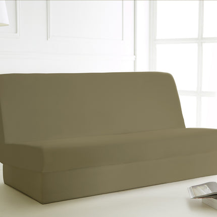 Housse de clic clac beige mastic polyester 195 cm x 135 cm