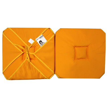 Coussin de chaise 4 rabats uni orange vendange d'orange