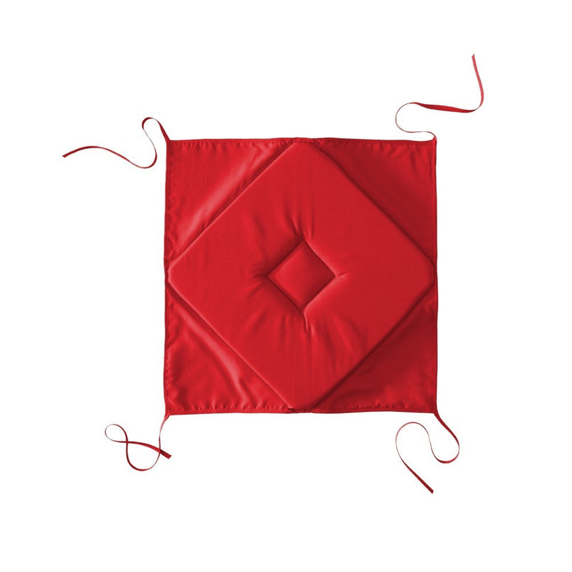 Coussin de chaise 4 rabats uni rouge pomme d'amour