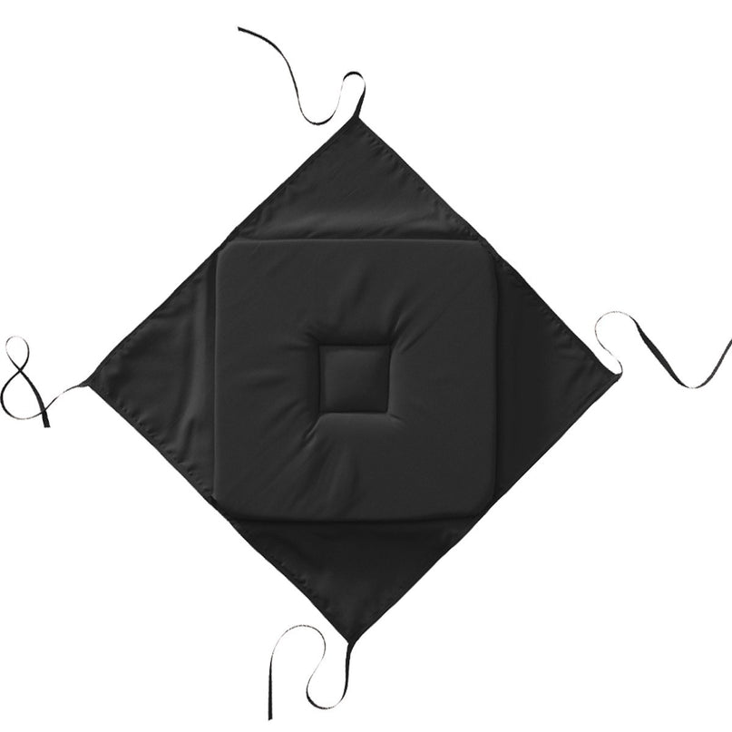 Coussin de chaise 4 rabats uni  noir