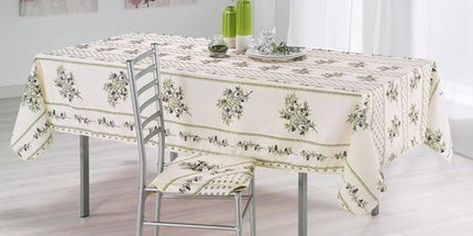 Nappe olivou beige 1m50 x 1m20 anti tache infroissable