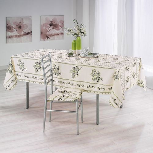 Nappe olivou beige 1m50 x 1m20 anti tache infroissable