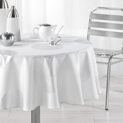 Nappe ronde 1m80 platine blanc  anti tache infroissable