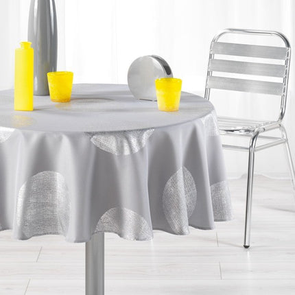 Nappe ronde 1m80 platine gris  anti tache infroissable