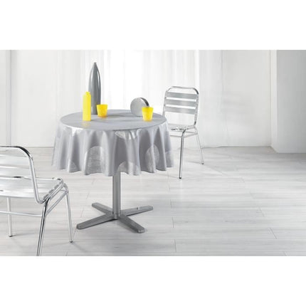 Nappe ronde 1m80 platine gris  anti tache infroissable