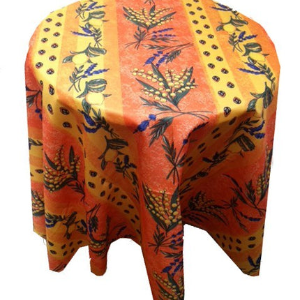 Nappe ronde mimosa citron lavande orange 1m60 anti tache infroissable