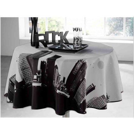 Nappe ronde 1m60 New York city  anti tache infroissable
