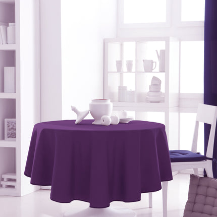 Nappe ronde unie violine 1m60 anti tache infroissable