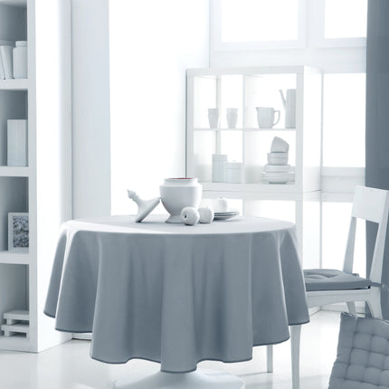 Nappe ronde unie gris perle 1m60 anti tache infroissable