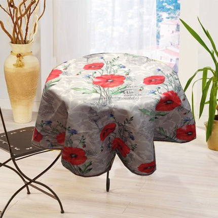 Nappe ronde 1m60 coquelicot ref 15642N  anti tache infroissable