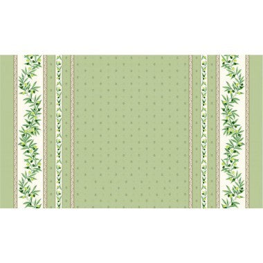 Tissu  au mètre coton ENDUIT  ramatuelle vert