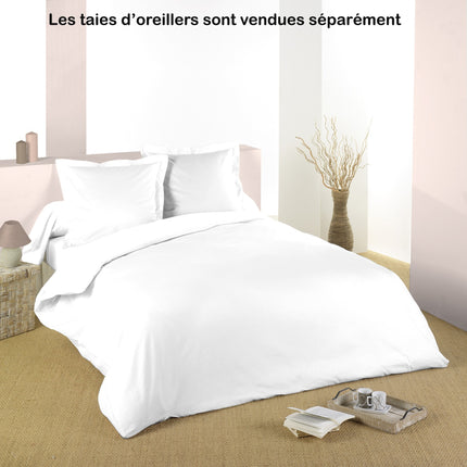Housse de couette coton alicia blanc 2m20 x 2m40