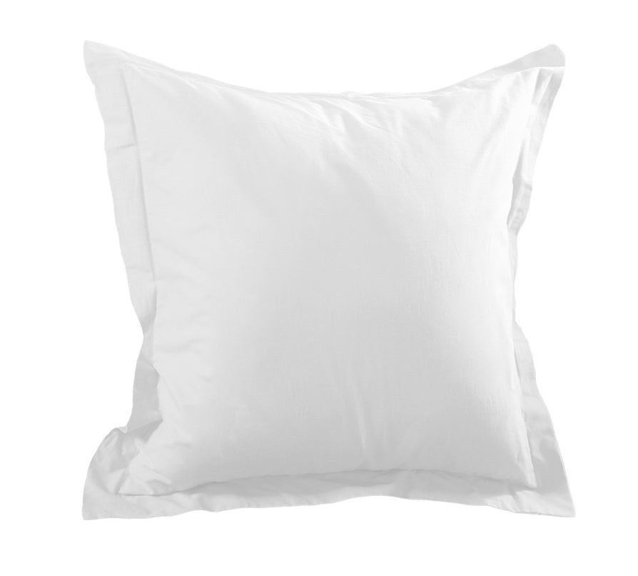Taie d'oreiller Alicia Blanc 65 cm x 65 cm volant plat coton